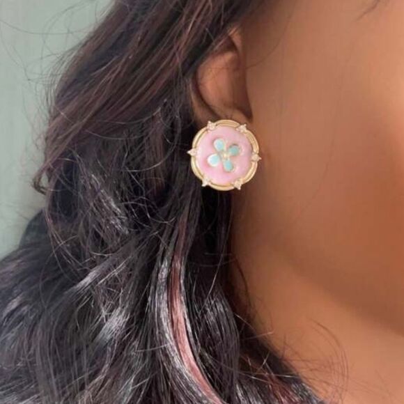 Bohemian pastelācolorāstudāearringsāA844 - Picture 2 of 5